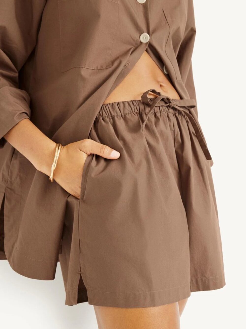 NEW Vitamin A Swim Parker Short in Sand Cotton Poplin